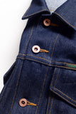 GD211 SLIM TRUCKER JACKET | Raw 14 Oz Denim - Vivid Indigo