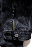 GD211 SLIM TRUCKER JACKET | Washed 13 Oz Selvedge Denim - Ash Black