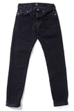 GD110 SLIM TAPERED | Washed 14 Oz Denim - Total Black