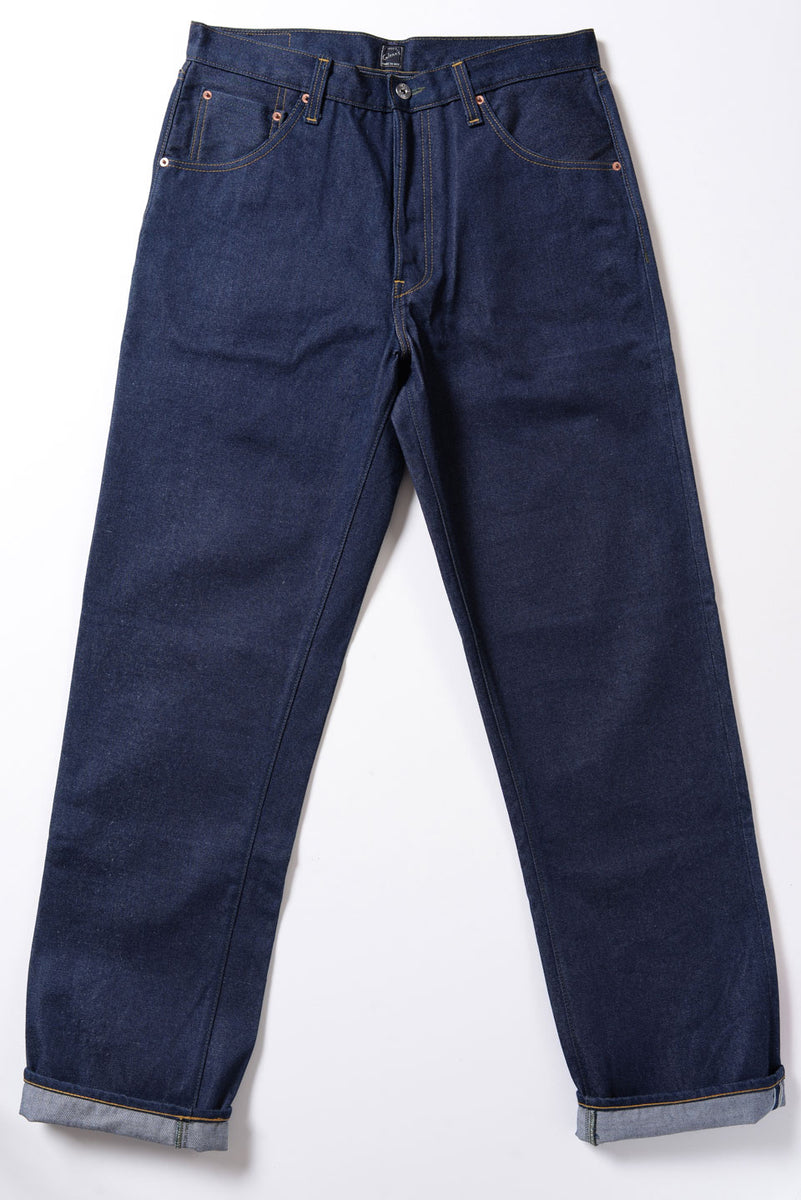 GD113 RELAXED WIDE LEG Raw 13 Oz Selvedge Denim Classic Indigo