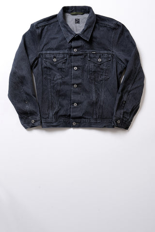 GD211 SLIM TRUCKER JACKET | Washed 13 Oz Selvedge Denim - Ash Black