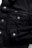 GD211 SLIM TRUCKER JACKET | Washed 14 Oz Denim - Total Black