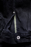 GD211 SLIM TRUCKER JACKET | Washed 14 Oz Denim - Total Black