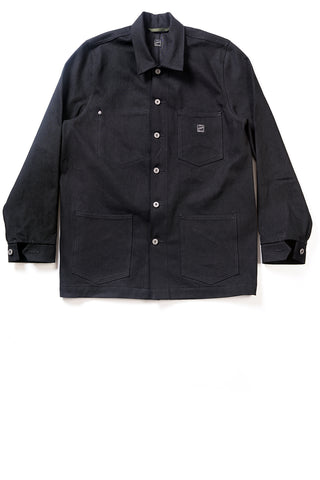 GD213 CHORE COAT | Raw 14 Oz Denim - Total Black