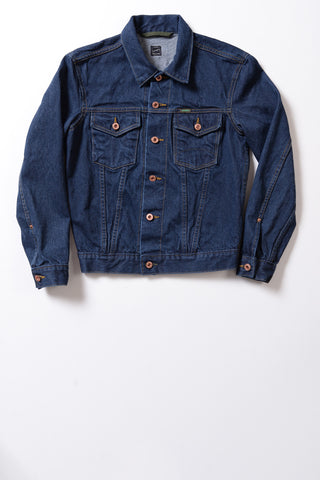 GD211 SLIM TRUCKER JACKET | Washed 13 Oz Selvedge Denim - Classic Indigo