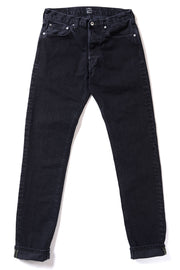 GD110 SLIM TAPERED | Washed 14 Oz Denim - Total Black