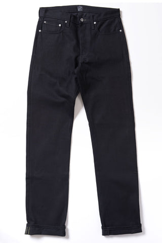 GD111 SLIM STRAIGHT | Raw 14 Oz Denim - Total Black