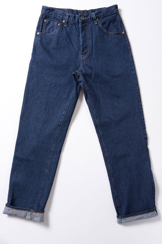 GD113 RELAXED WIDE LEG | Washed 13 Oz Selvedge Denim - Classic Indigo